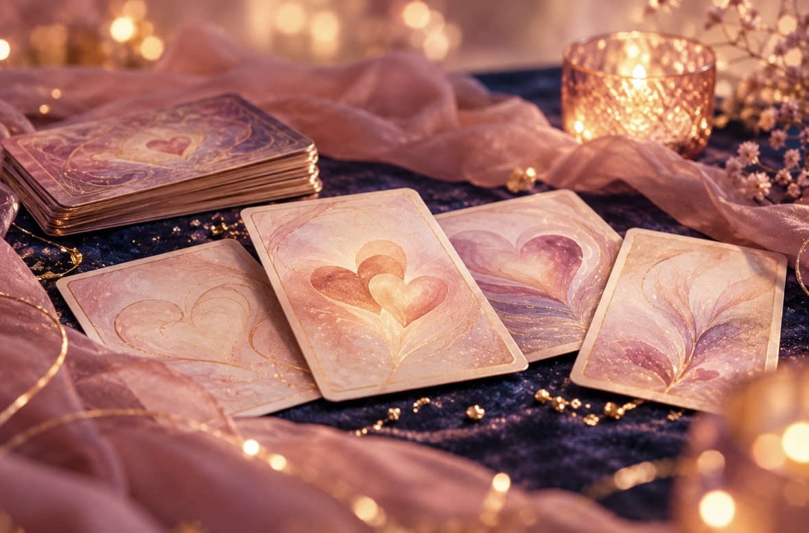 Tirage sentimental : cartes aux cœurs